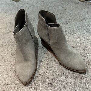 Dolce Vita Suede Ankle Booties - beige/greige color